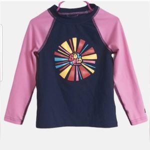 REI Sol Child Girl's Long Sleeve Swim Rashguard Top Size 4-5Y